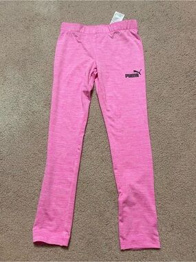 Puma kids Heather Pink Performance Leggings( size: s 7/8)